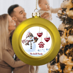 Personlig 1-14 Paw Prints Hearts Snowman Julkulprydnad med namn och text Juldekoration Julklapp till familj och vänner