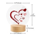 Personalised Grandma Heart with Family Kids Names LED Night Light with Wooden Base Christmas Mother's Day Gift for Mom Grandma