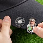 Personalised Cartoon Character Face Photo Golf Ball Marker Magnetic Hat Clip with Name Birthday Game Day Gift for Golf Lover