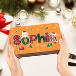 Personalised Santa Claus Elk Christmas Element Alphabet Treats Sweets Box with Name Christmas Gift for Family Kids