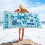 Personalized Ocean Starfish Quick Dry Oversized Beach Towel with Name Summer Travel Essential Gift for Friend Family