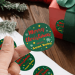 Personalised Merry  Christmas  From Waterproof Stickers with Name Gift Decor Christmas Party Gift for Family Friend