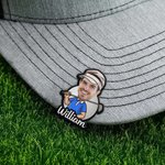 Personalised Cartoon Character Face Photo Golf Ball Marker Magnetic Hat Clip with Name Birthday Game Day Gift for Golf Lover