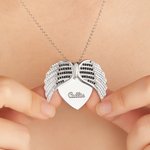 Chaîne Femme avec Prénom Personnalisé Collier Ailes d'Ange Cadeau Anniversaire Saint-Valentin pour Femme