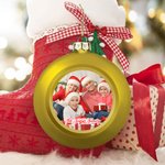 Personlig fotodesign julbollsprydnad med text hem träddekoration julklapp för familj vän