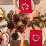 Tovagliolo rosso personalizzato in 100% cotone con iniziale e nome decorazione natalizia per la tavola regalo di Natale per famiglia e amici