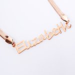Personalized Multiple Fonts Herringbone Chain Necklace with Name Anniversary Birthday Gift for Friends Women