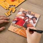 Personlig basketpussel fotoram med textmeddelandetavla Team födelsedag julklapp för basketälskare spelare