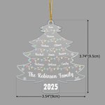 Personalised Christmas Tree Lights Acrylic Ornament with 2-15 Names and Year Christmas Gift for Family Friends