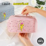 Personalized Cute Long-Tailed Leopard Marsupilami Wide Opening PU Leather Makeup Bag with Name Birthday Gift for Girls | Callie × Marsupilami®