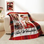 Personalisierte 3–9 Fotos Collage Decke mit Namen oder Text Super Weiches Material Haus Deko Hochzeits- oder Weihnachtsgeschenk für Familie Freunde