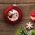 Personlig fotodesign julbollsprydnad med text hem träddekoration julklapp för familj vän