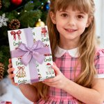 Personalized Santa Claus Elk Snowman Wrapping Paper with Name Christmas Favor Packing for Kids Family Friends