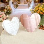 Personalised Heart Shape Our Love Story Acrylic Wedding Sign with Name and Date Wedding Anniversary Engagement Gift for Couple