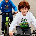 Personalised Big Wheel Off-Road Lorry Multicolour Kid's T-shirt Sweatshirt Hoodie with Age and Name Birthday Christmas Gift for Kids