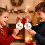 Personalised Watercolour Animal Siblings Christmas Ceramic Ornament with Title Name and Year First Christmas Gift for Newborns