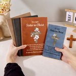 Personalizzato Fiore di nascita Croce Versetto della Bibbia A5 A6 Taccuino in pelle PU Regalo di compleanno ispirazionale per donne cristiane