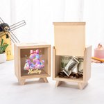 Salvadanaio in legno personalizzato con nome, regalo di compleanno e di Natale per bambini e bambine.