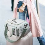 Personalised Birth Flower Multi-Compartment Travel Bag with Name and Shoulder Strap Travel Accessories Birthday Gift for Women Girls