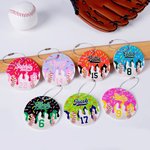 Personalized Donut Drip Shape Baseball Sports Bag Tag with Name and Number Backpack Accessories Game Day Team Gift for Coaches Sports Lovers