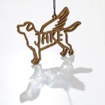 Personalized Wooden Hanging Suncatcher Ornament with Dog Name Christmas Tree Home Decor Pet Memorial Gift for Pet Lovers