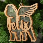 Personalized Wooden Hanging Suncatcher Ornament with Dog Name Christmas Tree Home Decor Pet Memorial Gift for Pet Lovers