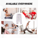 Personalised Colorful Birth Flower Pajama Pants with Name and Initial Birthday Chrismas Gift for Family Friends