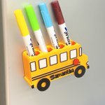 Personalized School Bus Dry Erase Marker Holder with Name Classroom Decor Back to School Gift for Teacher Student