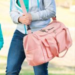 Personalised Birth Flower Multi-Compartment Travel Bag with Name and Shoulder Strap Travel Accessories Birthday Gift for Women Girls