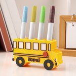 Personalized School Bus Dry Erase Marker Holder with Name Classroom Decor Back to School Gift for Teacher Student
