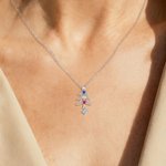 Personalised 1-4 Family Birthstones Christmas Tree Necklace Dainty Jewellery Christmas Anniversary Gift for Mom Grandma