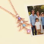 Personalised 1-4 Family Birthstones Christmas Tree Necklace Dainty Jewellery Christmas Anniversary Gift for Mom Grandma