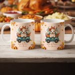 Personalized Cute Highland Cow Pumpkin 11 oz 15 oz Ceramic Mug with Name  Autumn Thanksgiving Day Birthday Gift for Highland Cow Lovers