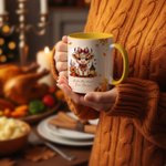 Personalized Cute Highland Cow Pumpkin 11 oz 15 oz Ceramic Mug with Name  Autumn Thanksgiving Day Birthday Gift for Highland Cow Lovers