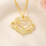 Personalized Zircon Birth Flower Necklace Dainty Jewelry Birthday Anniversary Gift for Women