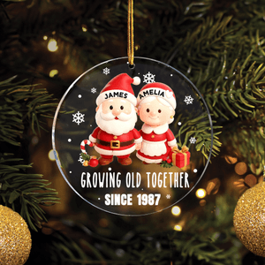 Coppia di Natale personalizzata che invecchia insieme Decorazione dell'albero in acrilico Regalo di Natale per la coppia