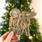 Personalized Wooden Hanging Suncatcher Ornament with Dog Name Christmas Tree Home Decor Pet Memorial Gift for Pet Lovers