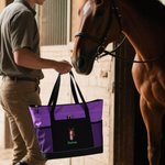 Personalized Embroidered Horse Face Photo Large Oxford Tote Bag with Name Travel Essentials Birthday Gift for Friends Equestrian Enthusiasts