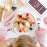 Personalised Cartoon Reindeer Snowflake Plaid Kid Stainless Steel Fork Spoon Knife 3 Pcs Cutlery Set with Name and Case Christmas Gift for Boys Girls