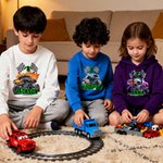 Personalised Big Wheel Off-Road Lorry Multicolour Kid's T-shirt Sweatshirt Hoodie with Age and Name Birthday Christmas Gift for Kids