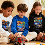 Personalized Truck Off-Road Vehicle Design Multicolour Kid T-shirt Sweatshirt Hoodie with Name Birthday Christmas Gift for Girls Boys