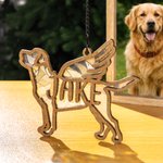 Personalized Wooden Hanging Suncatcher Ornament with Dog Name Christmas Tree Home Decor Pet Memorial Gift for Pet Lovers