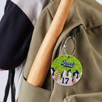 Personalized Donut Drip Shape Baseball Sports Bag Tag with Name and Number Backpack Accessories Game Day Team Gift for Coaches Sports Lovers