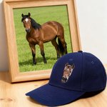 Personalized Embroidered Horse Face Photo Baseball Cap with Birthday Christmas Gift for Friends Equestrian Enthusiasts