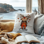 Gepersonaliseerd Schattig Rendier Kerstboom Zacht Kussenovertrek met Naam Home Decor Kerst Verjaardagscadeau voor Familie Vrienden