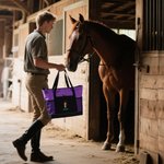 Personalized Embroidered Horse Face Photo Large Oxford Tote Bag with Name Travel Essentials Birthday Gift for Friends Equestrian Enthusiasts