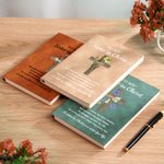 Personalizzato Fiore di nascita Croce Versetto della Bibbia A5 A6 Taccuino in pelle PU Regalo di compleanno ispirazionale per donne cristiane