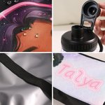 Personalized Cartoon Black Girl Backpack Lunch Bag Pencil Case Water Bottle Set with Name Back to School Christmas Gift for Black Girls