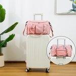 Personalised Birth Flower Multi-Compartment Travel Bag with Name and Shoulder Strap Travel Accessories Birthday Gift for Women Girls