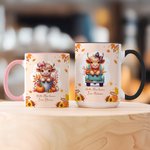 Personalized Cute Highland Cow Pumpkin 11 oz 15 oz Ceramic Mug with Name  Autumn Thanksgiving Day Birthday Gift for Highland Cow Lovers